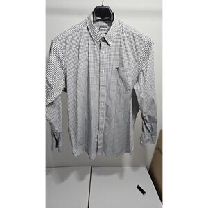 Heybo Men's Shirt XXL Blue And White Long Sleeve Button Up Flex Material